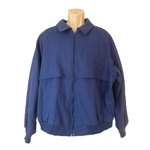 Vintage Pendleton Jacket Mens XL Blue Virgin Wool Bomber Flannel Lined 80s Coat